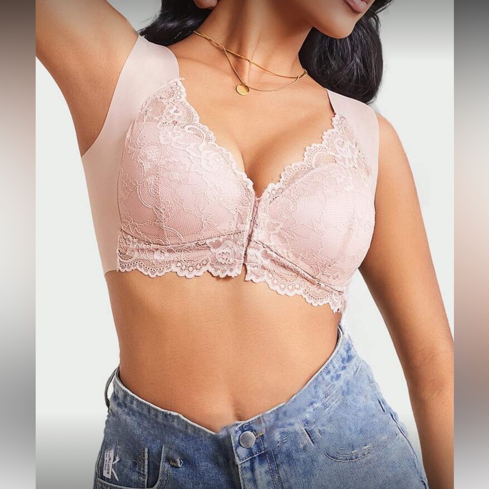 Elegant Pink  Lace Bralette